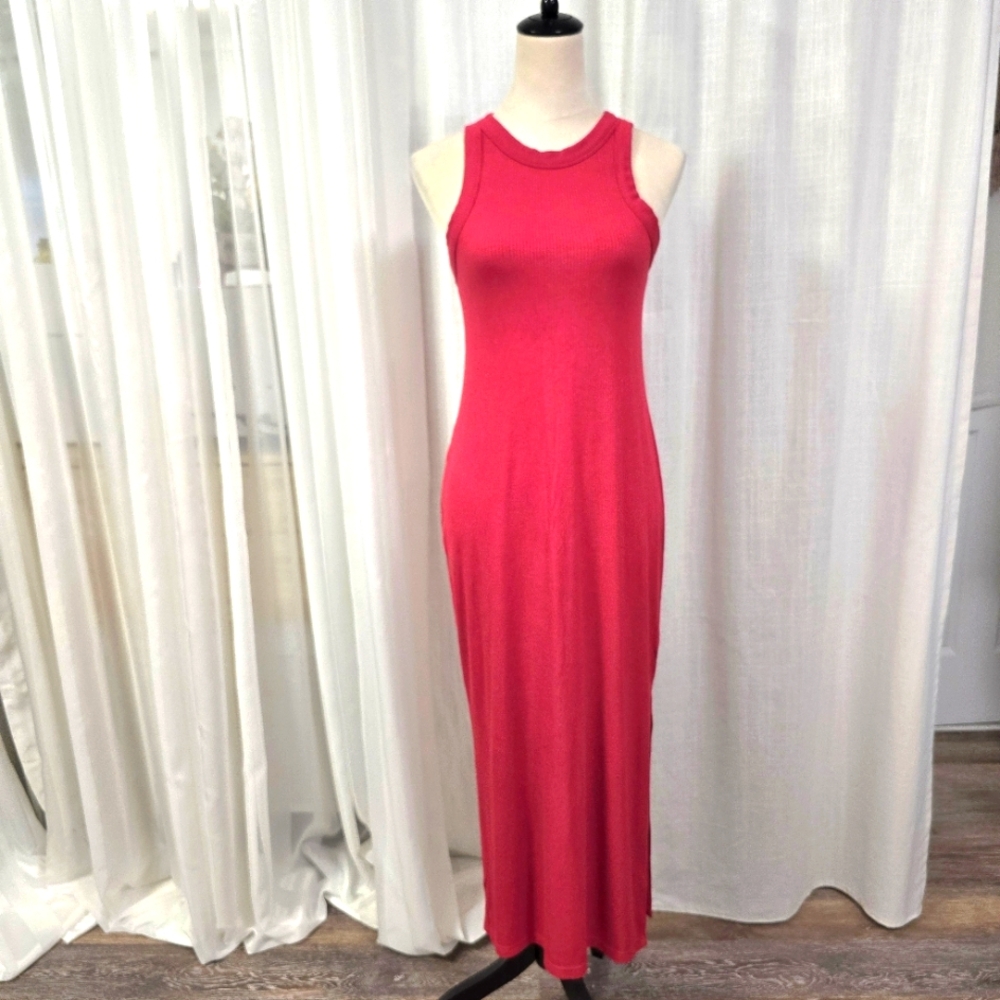 Ann Taylor Loft Red Long Maxi Bodycon Sheath Dress Size S Sexy‎ Romantic